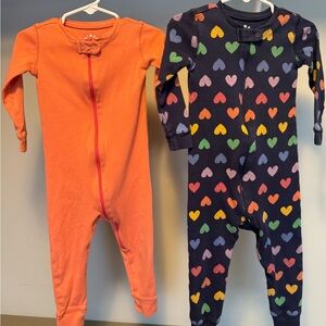 Coral & Hearts Primary Romper Pajamas Size18-24 Months